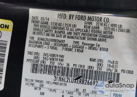 2014 Lincoln Mkz Hybrid z USA, uszkodzony, nr VIN 3LN6L2LUXER826692